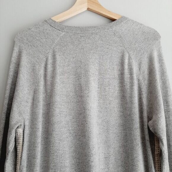 BANANA REPUBLIC Color-Block Mixed Media Crewneck Fine Knit Sweater Top Sz M - Picture 8 of 11